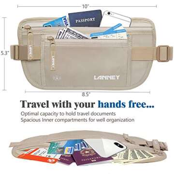 RFID Blocking Travel Money Belt for Secure Travel