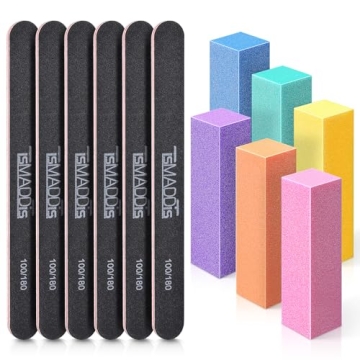 12PCS Professional Nail File Kit 100/180 Grit Salon-Quality Manicure