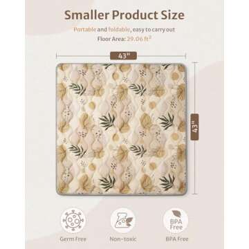 Blissful Diary Portable Baby Play Mats for Floor, Thicken Cushioned Foldable Baby Crawling Mat for I...