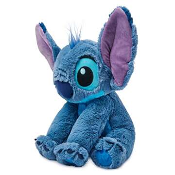 Disney Store Official Stitch Medium Soft Toy – Soft and Cuddly Plush with Embroidered Details
