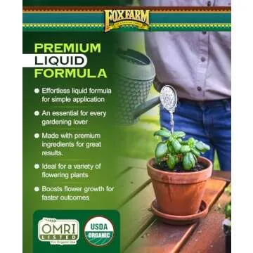 FoxFarm - Big Bloom Plant Food, Liquid Fertilizer Concentrate for Flowers, Fruits, and Vegetables, All Purpose Plant Fertilizer for Indoor & Outdoor Potted Plants, NPK 0.01-0.03-0.7 (Quart)