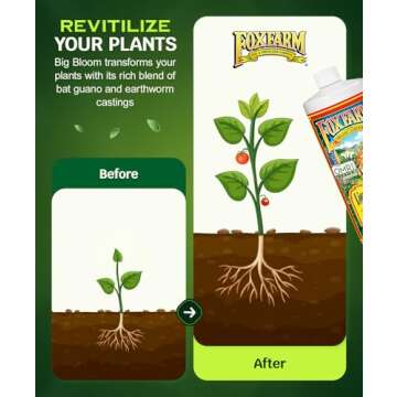 FoxFarm - Big Bloom Plant Food, Liquid Fertilizer Concentrate for Flowers, Fruits, and Vegetables, All Purpose Plant Fertilizer for Indoor & Outdoor Potted Plants, NPK 0.01-0.03-0.7 (Quart)