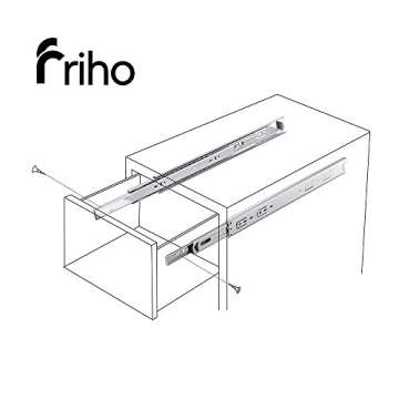 Friho 5 Pair of 14 Inch Hardware Ball Bearing Side Mount Drawer Slides, Full Extension, Available in 12'',14'',16'',18'',20'' Lengths