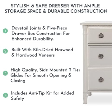 Evolur Julienne Double Dresser Durable & Stylish 54X20