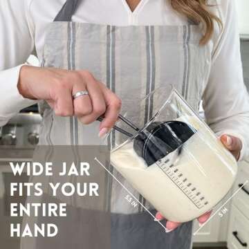 Sourdough Starter Kit with 50oz Jar for Gluten-Free and Regular Baking - Stylish Jar with Easy Instr...