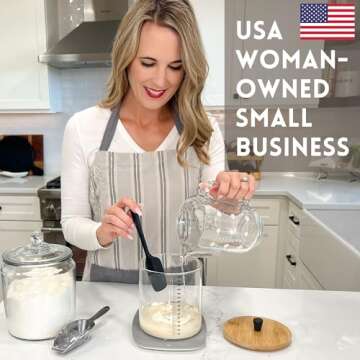 Sourdough Starter Kit with 50oz Jar for Gluten-Free and Regular Baking - Stylish Jar with Easy Instructions and Recipes