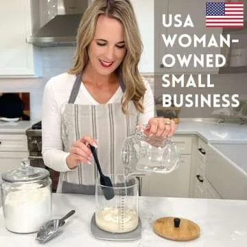 Sourdough Starter Kit with 50oz Jar for Gluten-Free and Regular Baking - Stylish Jar with Easy Instructions and Recipes