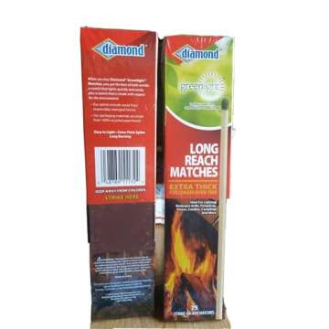 LIJA Diamond Long Reach Matches, 2 Pack (150 Count), Wood, Extra Thick Splint for Longer Burning
