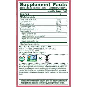 Traditional Medicinals Mother's Milk Tea - Organic Tea for Breastfeeding, Traditional Medicines Lactation Tea, Pack 1