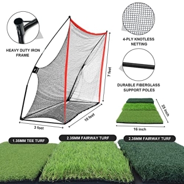 WhiteFang Golf Net Bundle for Indoor Outdoor Practice