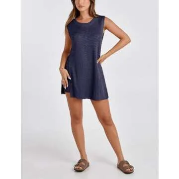 SeekMe Womens Summer Knit Sweater Set Sleeveless Tunic Top Matching Shorts 2 Piece Outfits Trendy Beach Vacation Set(1887-Navy-S-FY)