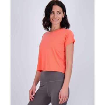 Real Essentials 5 Pack: Womens Crop Top High Waist Quick Dry Fit Active Wear Yoga Workout Athletic R...