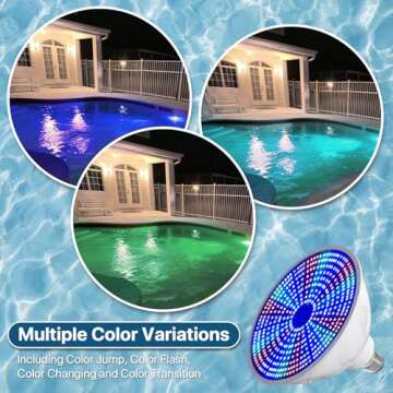 Litezone LED Pool Lights Bulb 40W with Remote Control