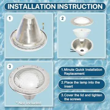 Litezone LED Pool Lights Bulb 40W with Remote Control