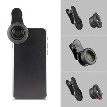 SIRUI Black 170° Fisheye Phone Lens with Multi-Purpose Clip, constructed with German Schott Glass and Aluminum Housing, for iPhone, Pixel, Samsung Galaxy and most other Camera Phones