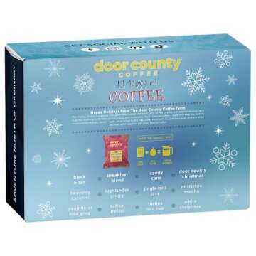 12 Days of Coffee - 2024 Christmas Coffee Advent Calendar - 12 Full-Pot Bags of Flavored Ground Coffee