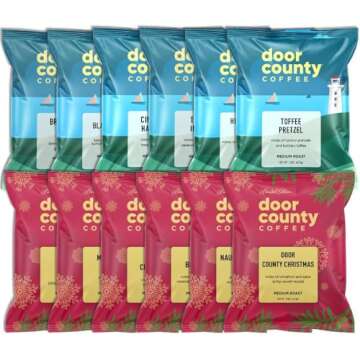 12 Days of Coffee - 2024 Christmas Coffee Advent Calendar - 12 Full-Pot Bags of Flavored Ground Coffee