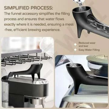 Coffee Machine Water Tank Access Funnel for Breville Esp-resso Machine, use for Coffee Machines with Water Tank on The Back, Also fits All Flat Top Coffee Machines, Food Funnel Large Funnel