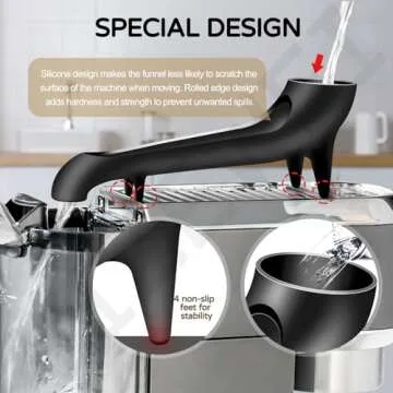 Coffee Machine Water Tank Access Funnel for Breville Esp-resso Machine, use for Coffee Machines with Water Tank on The Back, Also fits All Flat Top Coffee Machines, Food Funnel Large Funnel