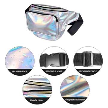 Geestock Stylish Holographic Fanny Packs for Women