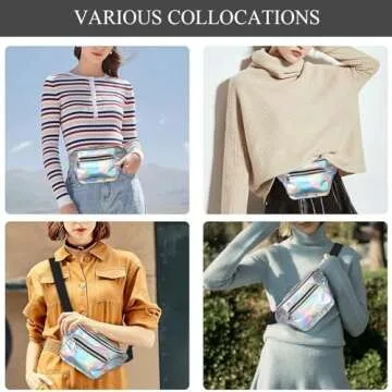 Geestock Stylish Holographic Fanny Packs for Women