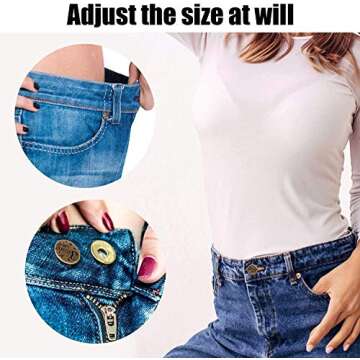 12PCS Perfect Fit Instant Button, Instant Buttons, Jean Replacement Buttons Removable Button No Sew Buttons to Extend or Reduce an Inch to Any Pants Waist in Seconds!