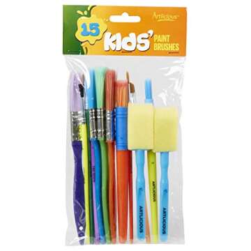 Artlicious Foam Brushes Wood Handle Brush Set - Perfect for Crafting and Painting