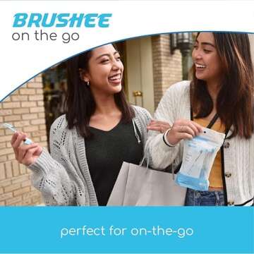 Brushee - The Evolution of Oral Care | 3-in-1 Tool (Pre-Pasted Mini-Brush + Floss + Pick) | Individually Wrapped | Disposable | Prepasted Travel Toothbrushes | Small Adult Toothbrush - (24-Pack)
