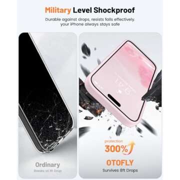 OTOFLY for iPhone 14 Pro Case, Upgraded Silicone 14 Pro Phone Case [2 Pack Screen Protectors][Camera Protection] Shockproof Women Men Girl Protective Case Cover for iPhone 14 Pro 6.1" - Ice Pink