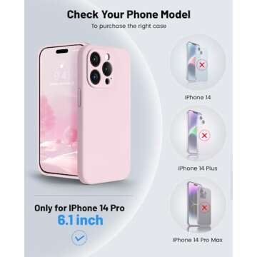 OTOFLY for iPhone 14 Pro Case, Upgraded Silicone 14 Pro Phone Case [2 Pack Screen Protectors][Camera Protection] Shockproof Women Men Girl Protective Case Cover for iPhone 14 Pro 6.1" - Ice Pink