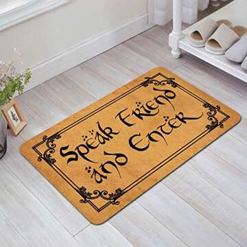 DoubleJun Funny Speak Friend and Enter Entrance Mat Floor Rug Indoor/Front Door Mats Home Decor Mach...