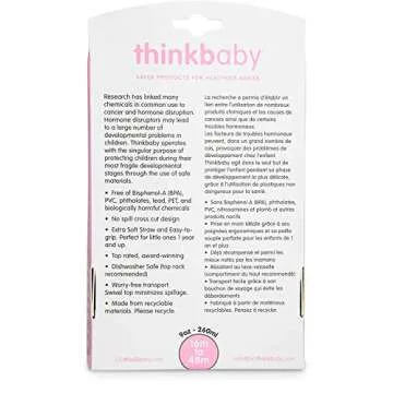 Thinkbaby Stainless Steel Thinkster Bottle, Pink (9 ounce)