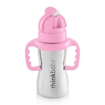 Thinkbaby Stainless Steel Thinkster Bottle, Pink (9 ounce)
