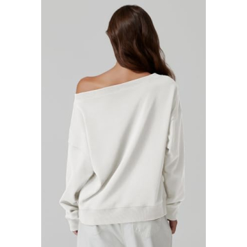 Trendy QINSEN Oversized Off Shoulder Sweatshirt for Women
