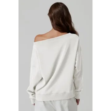 Trendy QINSEN Oversized Off Shoulder Sweatshirt for Women