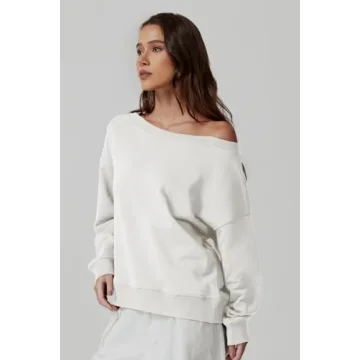 Trendy QINSEN Oversized Off Shoulder Sweatshirt for Women