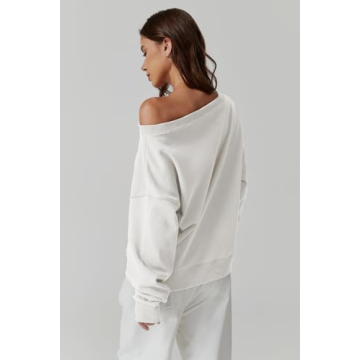 Trendy QINSEN Oversized Off Shoulder Sweatshirt for Women