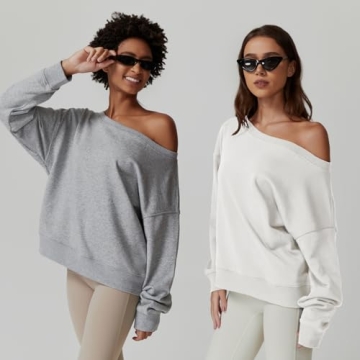 Trendy QINSEN Oversized Off Shoulder Sweatshirt for Women