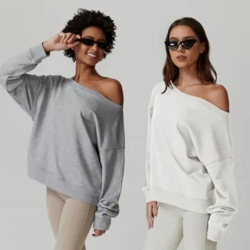 Trendy QINSEN Oversized Off Shoulder Sweatshirt for Women