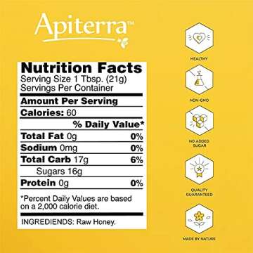 Apiterra Raw Honey Bulk 16 lbs 100% Natural Wildflower