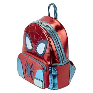 Loungefly Marvel Shine Spider-Man Mini Backpack | Red & Blue Spiderman Bag Standard