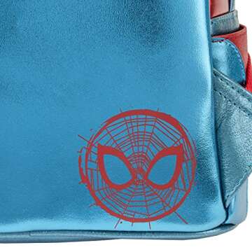 Loungefly Marvel Shine Spider-Man Mini Backpack | Red & Blue Spiderman Bag Standard
