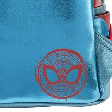 Loungefly Marvel Shine Spider-Man Mini Backpack | Red & Blue Spiderman Bag Standard