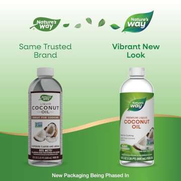 Nature's Way Liquid Coconut Oil, Superior Flavor for Cooking and Beauty - 20 Fl Oz