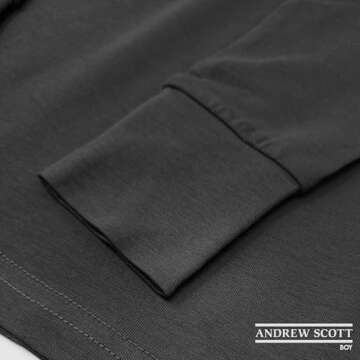 Boys Long Sleeve Performance Tops | Base Layer Cotton Color Shirts