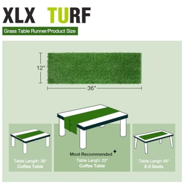 XLX TURF Artificial Grass Table Runner 12x36 Inch