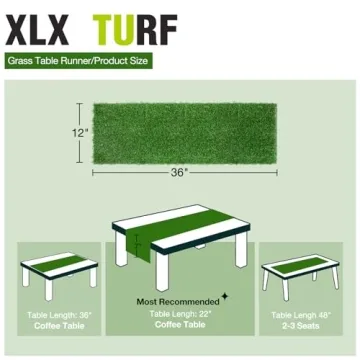 XLX TURF Artificial Grass Table Runner 12x36 Inch