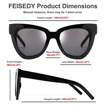 FEISEDY Retro Cat Eye Sunglasses for All Styles and Ages