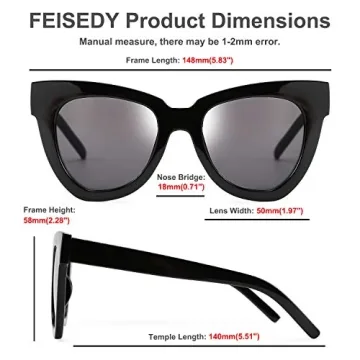 FEISEDY Retro Cat Eye Sunglasses for All Styles and Ages