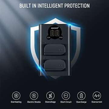 NEEWER DMW-BLK22 Replacement Battery and Charger Set, 2 Pack 2400 mAh Batteries and Type C Dual Channel USB Charger, Compatible with Panasonic Lumix DC-S5 DC-S5 II DC-S5 IIX GH5 II GH6 S5II S5M2 GH5M2